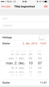 iPhone kalender