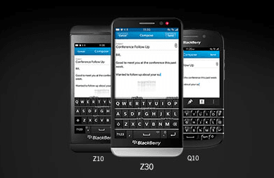BlackBerry telefoner med BlackBerry 10 (Foto: BlackBerry)