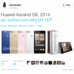 Huawei Ascend G6 lækket af @Evleaks