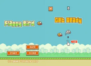 Screenshots fra mobilspillet Flappy Bird