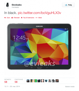 Evleaks har lækket billede af Galaxy Tab 4 10.1