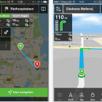 Screenshots fra applikationen Krak Navigation