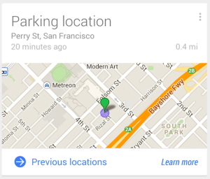 Google Now parkering