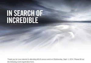 Asus invitation til IFA 2014 (Kilde: GSMArena.com)
