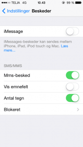 Screenshot iMessage-funktion