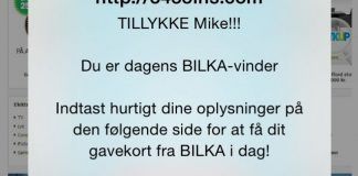 Fup-besked der skal ligne en fra Bilka (Kilde: TV 2)