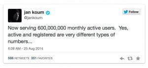 WhatsApp runder 600 millioner aktive brugere