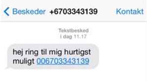 Screenshot af SMS til Telia-kunder (Kilde: Dr.dk.)