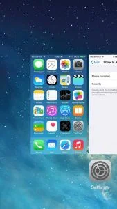 Her er de senest anvendte kontakter slået fra på iOS 8