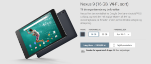 Køb Nexus 9 via Google Play Store