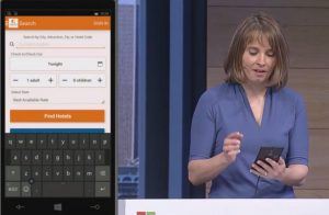 Microsofts Agnieszka Girling fremviste under BUILD konferencen  en Android applikationer, som var poteret til at køre på Windows 10