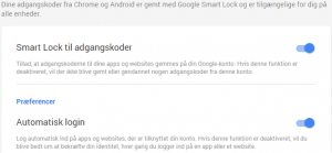 Android Smart Lock adgangskoder