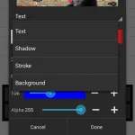 Billeder fra Phonto applikationen fra Google Play Store