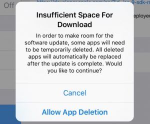 iOS 9 automatisk sletning af apps