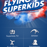 Screenshots fra Flying Superkids applikation