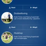 Screenshots fra Flying Superkids applikation