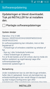 Opdatering til Galaxy S6 Edge