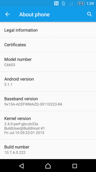 Android 5.1.1 Lollipop på Sony Xperia Z