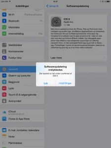 iOS 9 downloadfejl på iPad