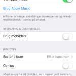 Slå Apple Music fra eller til