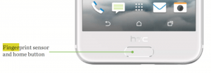 HTC One A9 har fingeraftrykslæser i hjemknappen (Foto: HTC)