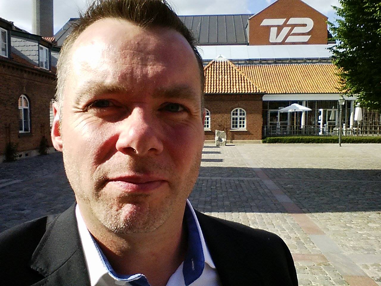 Selfie af John G. på vej ind til interview på TV 2 (Foto: John G. / MereMobil.dk)