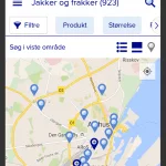Screenshots fra DBA's redesignede Android-applikation