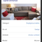 Screenshots fra DBA's redesignede Android-applikation