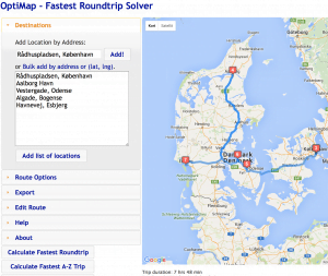 OpTiMap laver ruteplanlægning med flere stop (Foto: MereMobil.dk)