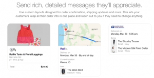 Eksempel på hvordan reklamerne i Facebook Messenger kan se ud (Kilde: TechCrunch)