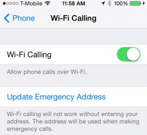 Wi-Fi calling på iPhone