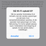 Aktivering af Wi-FI opkald på iPhone