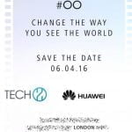 Invitationen til det event, hvor det ventes Huawei P9 vil blive afsløret for offentligheden (Kilde: PhoneArena.com)