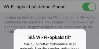 Aktivering af Wi-FI opkald på iPhone (Foto: MereMobil.dk)