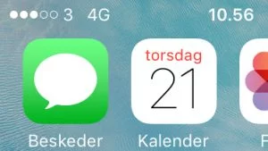4G markering på en iPhone (Foto: MereMobil.dk)
