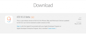 iOS 9.3.3 beta 1 (Screenshot: MereMobil.dk)