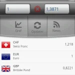 Screenshots fra "Nem Valutaomregner"