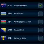 Screenshots fra "Nem Valutaomregner"