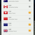 Screenshots fra "Nem Valutaomregner"