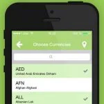 Screenshots fra appliaktionen Valuta+