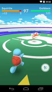Screenshots fra spillet Pokémon Go