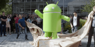 Android 7.0 Nougat - statuen foran GooglePlex