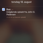 Google Duo, indgående opkald på iPhone (Foto: MereMobil.dk)