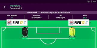 Screenshots fra Premier League applikationen
