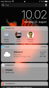 iOS 10 - widgets på låseskærm (Foto: MereMobil.dk)