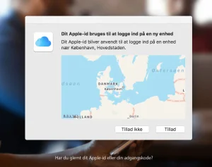 Ved loginforsøg på din konto kan du se et kort med en omtrentlig placering (Foto: MereMobil.dk)