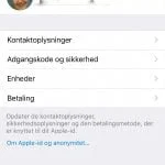 2. Vælg Adgangskode og sikkerhed