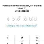 5. Kode modtages via SMS