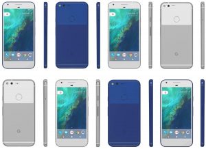 Google Pixel XL læk fra Verizon. Farvevarianter