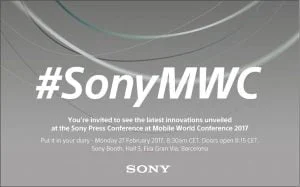 Invitation fra Sony Mobile til event på Mobile World Congress 2017 (Kilde: Sony Mobile)
